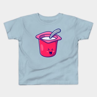 Cute Yoghurt Cup Cartoon Kids T-Shirt